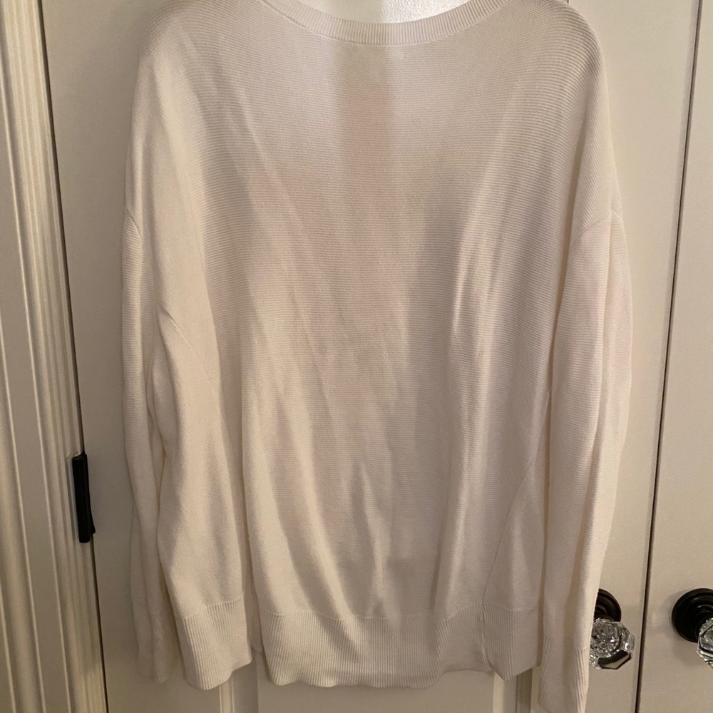 Leith White Ribbed Sweater - Picture 2 of 5